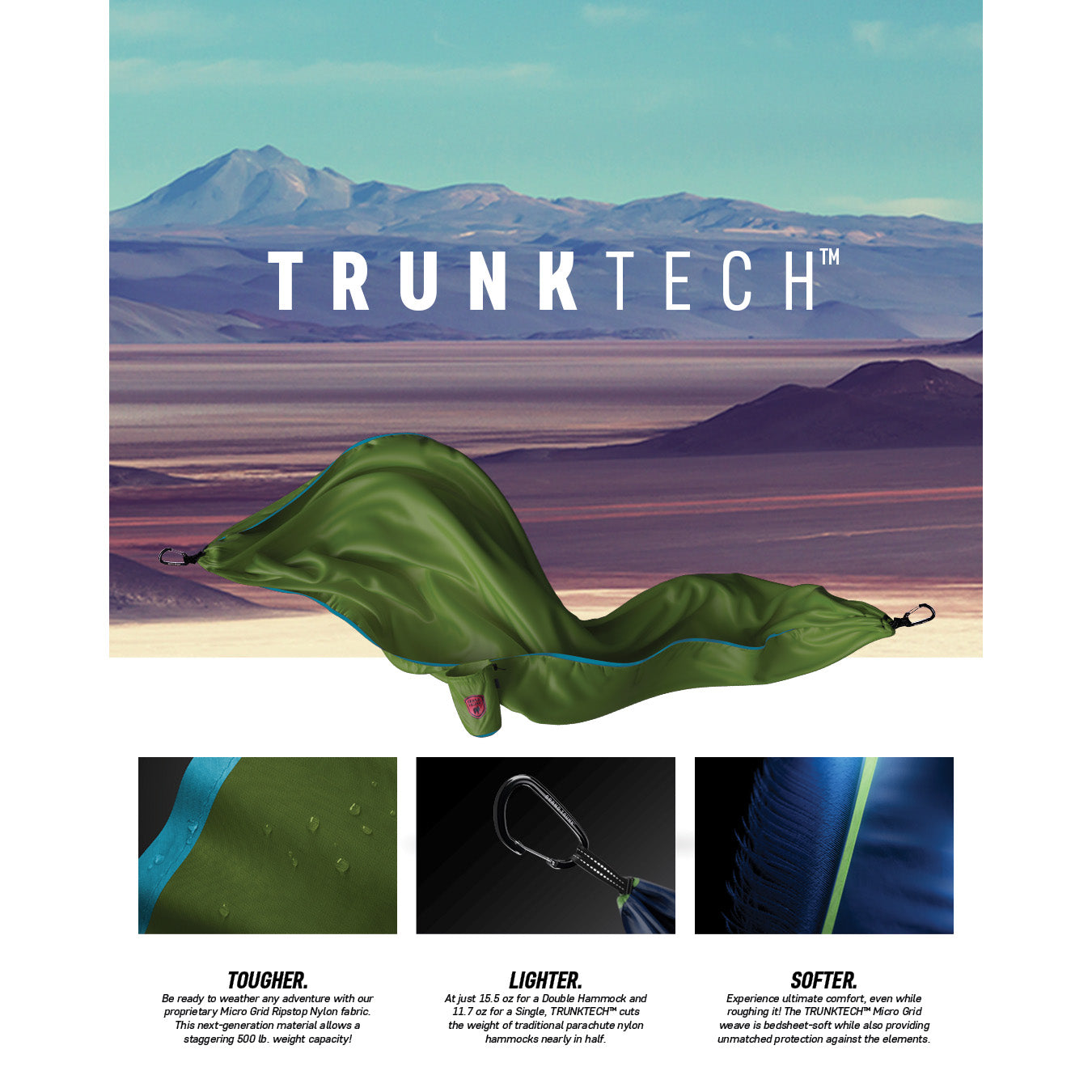 TrunkTech™ Double Hammock SOLID COLOUR TT-31-44-05